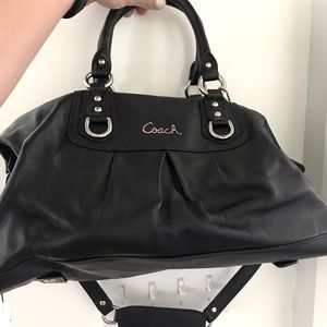 Black leather Coach shoulder bag